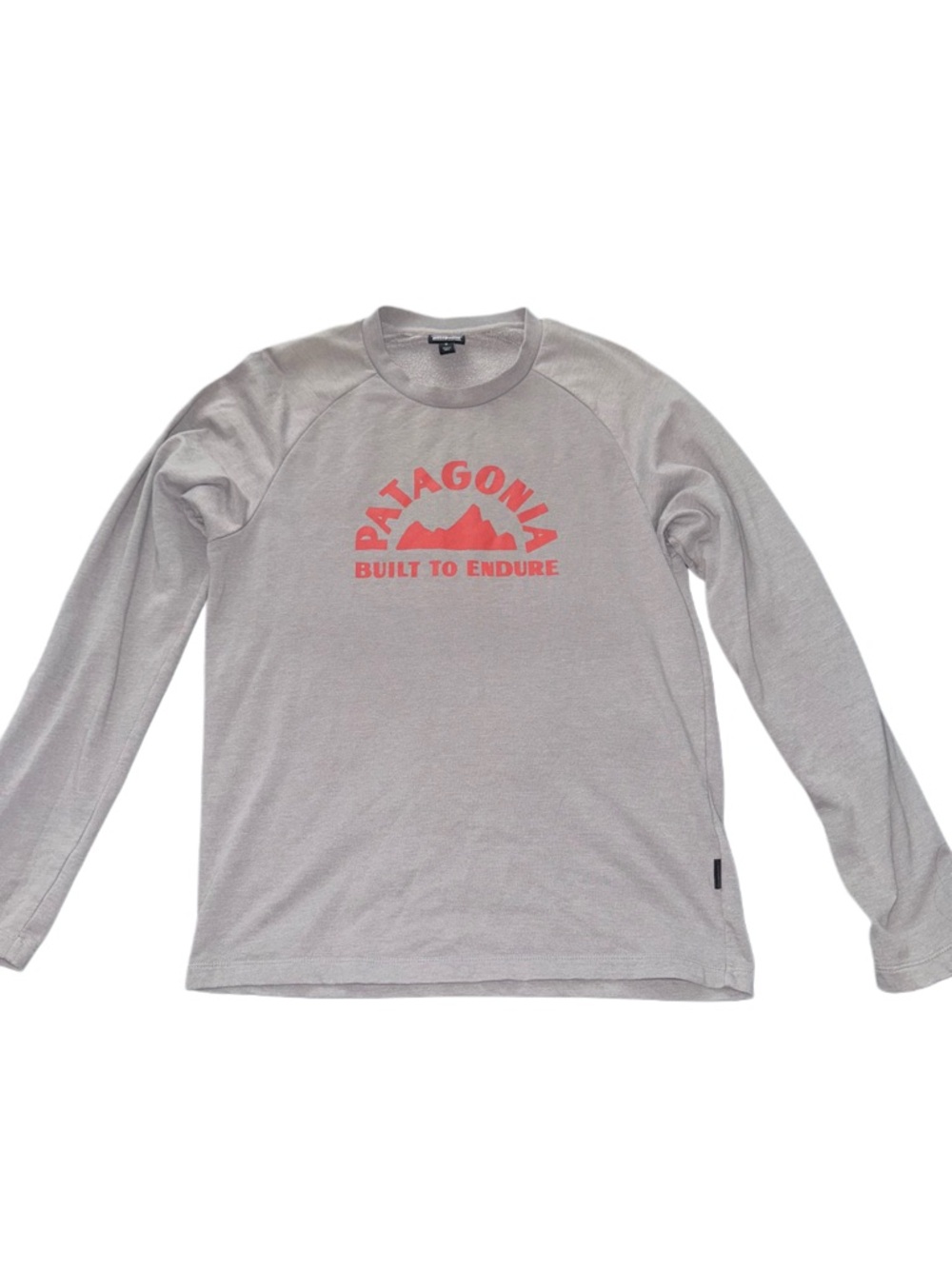 Patagonia Gray Long Sleeve Tee with Red Logo